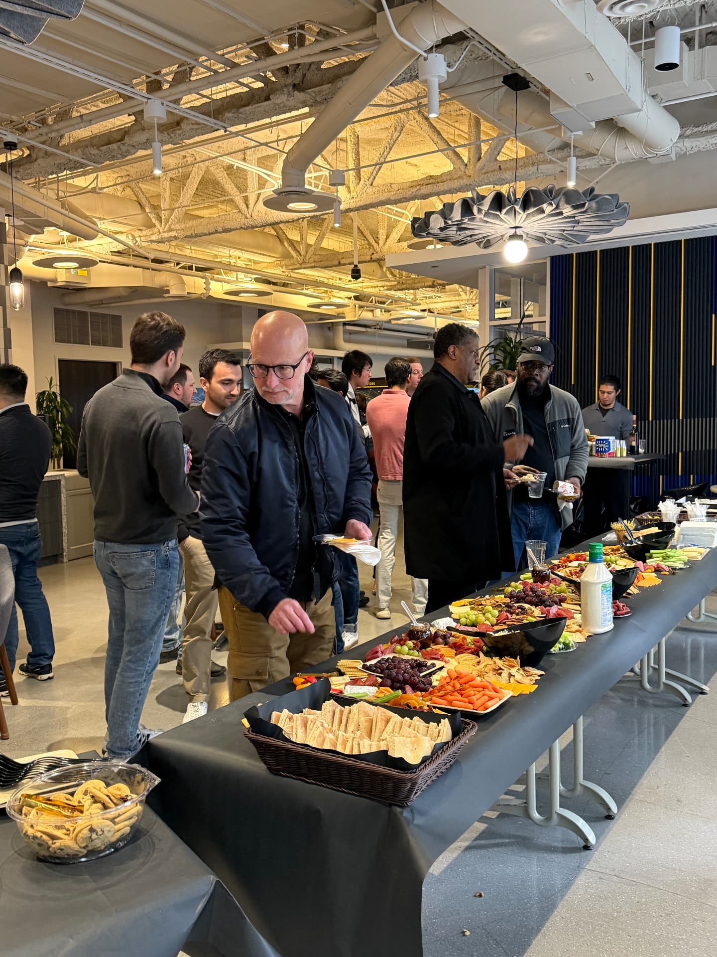 Networking spread at a workshop event